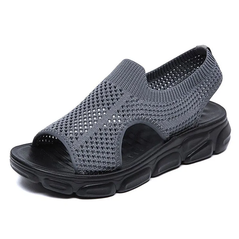 2022 Women's Stretch Knit Mesh Flat Massage Sandals