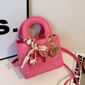 2025 Leather Rhombic Crossbody Bag  Shiny Small Daifei Shoulder Square Bag for Women