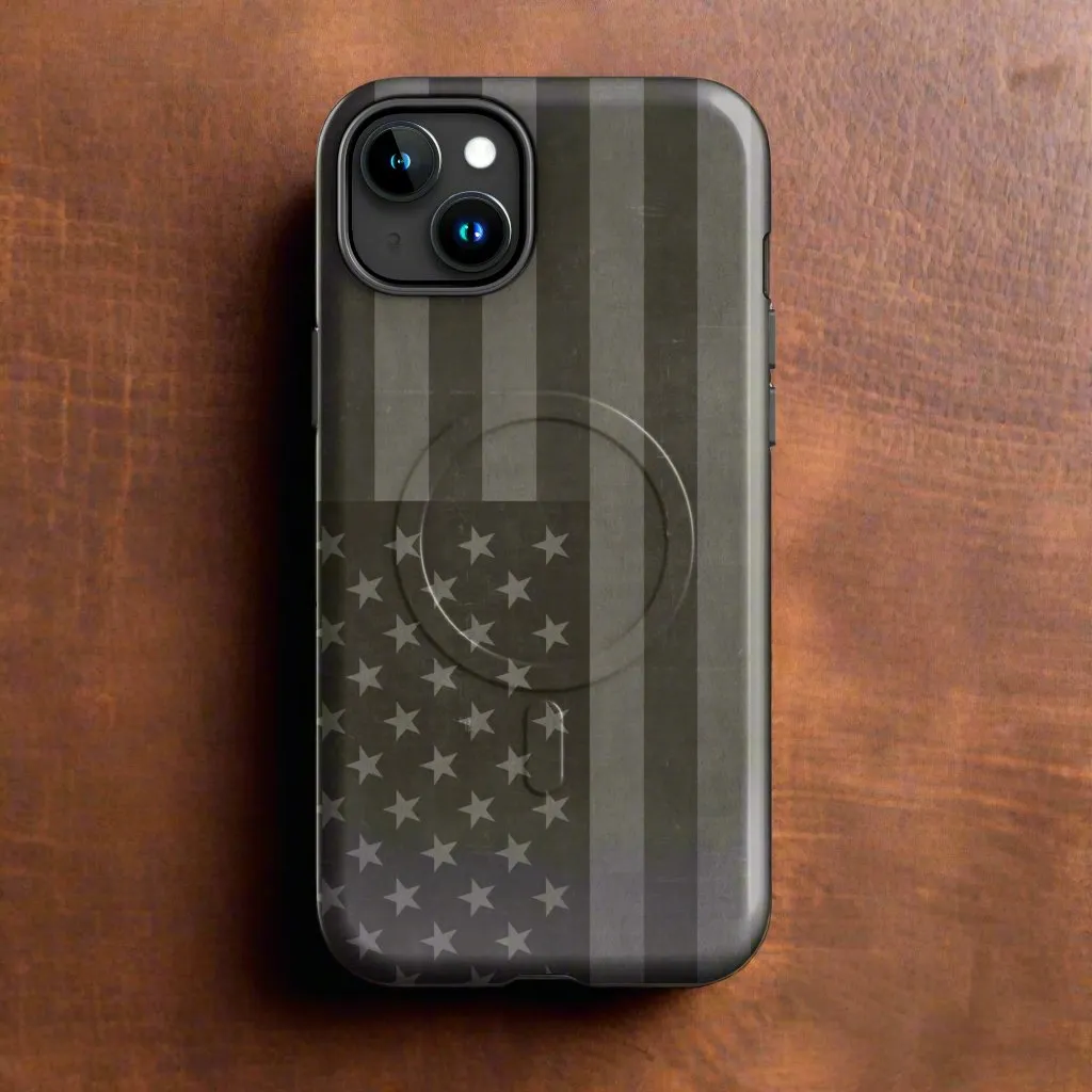 American Flag Drab MagSafe® tough case for iPhone®