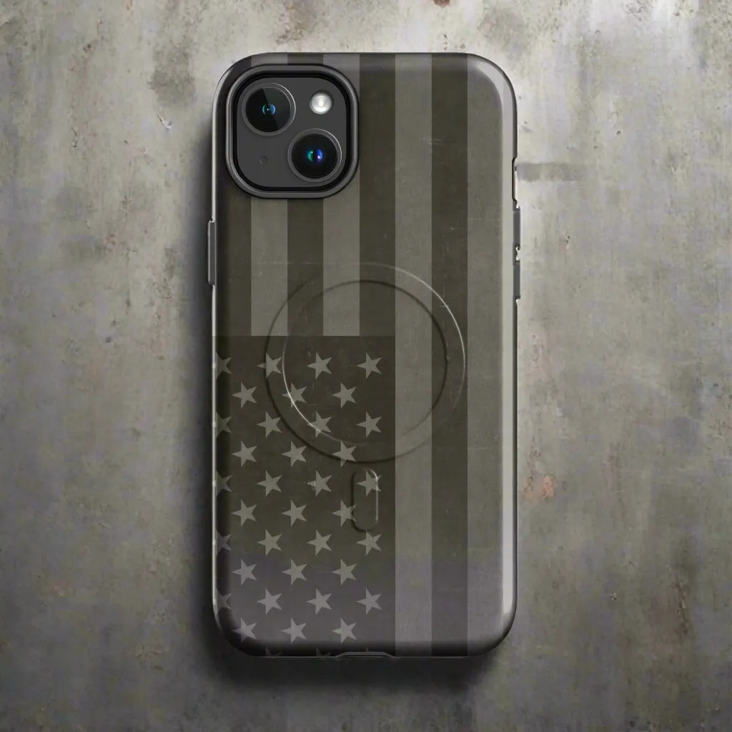 American Flag Drab MagSafe® tough case for iPhone®