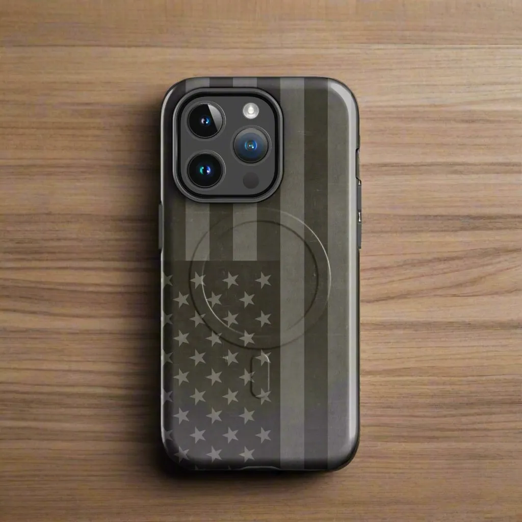 American Flag Drab MagSafe® tough case for iPhone®