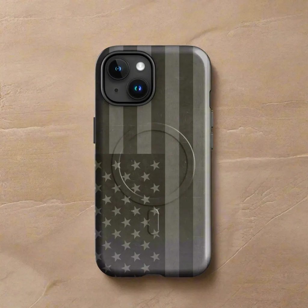 American Flag Drab MagSafe® tough case for iPhone®