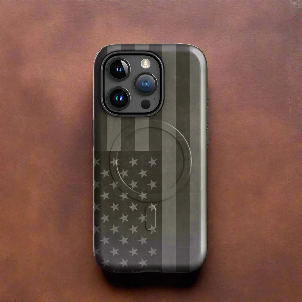 American Flag Drab MagSafe® tough case for iPhone®
