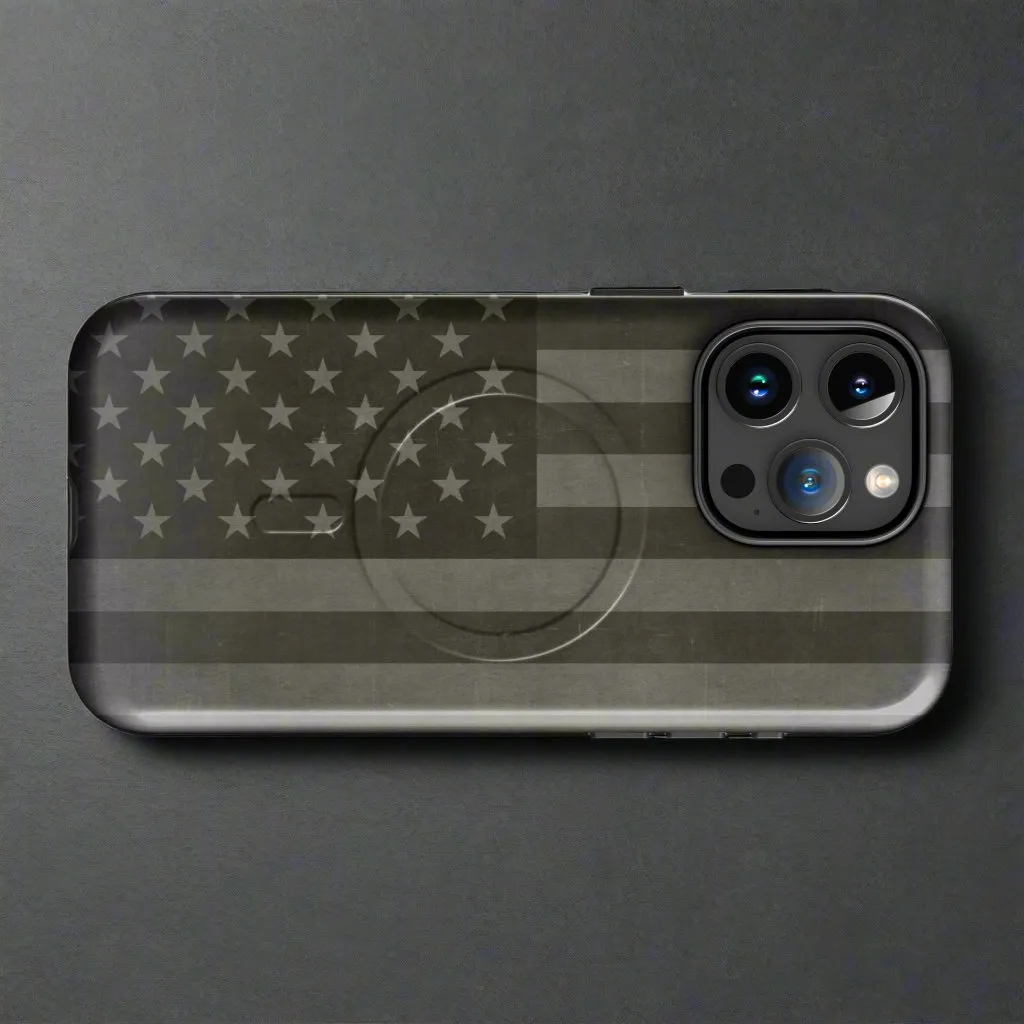 American Flag Drab MagSafe® tough case for iPhone®