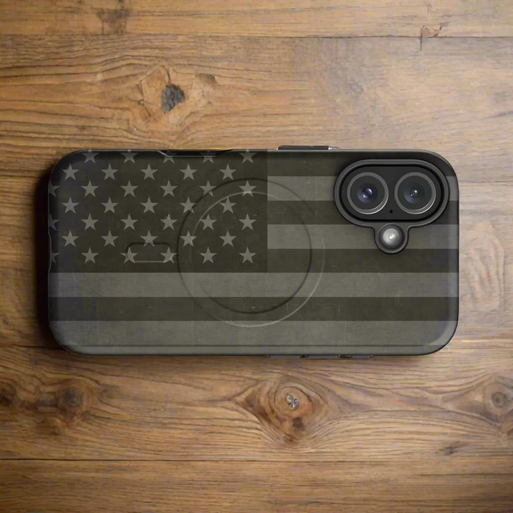 American Flag Drab MagSafe® tough case for iPhone®