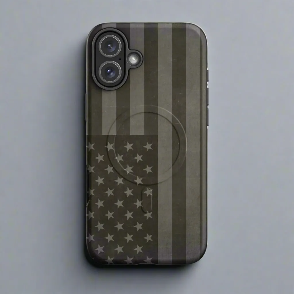 American Flag Drab MagSafe® tough case for iPhone®