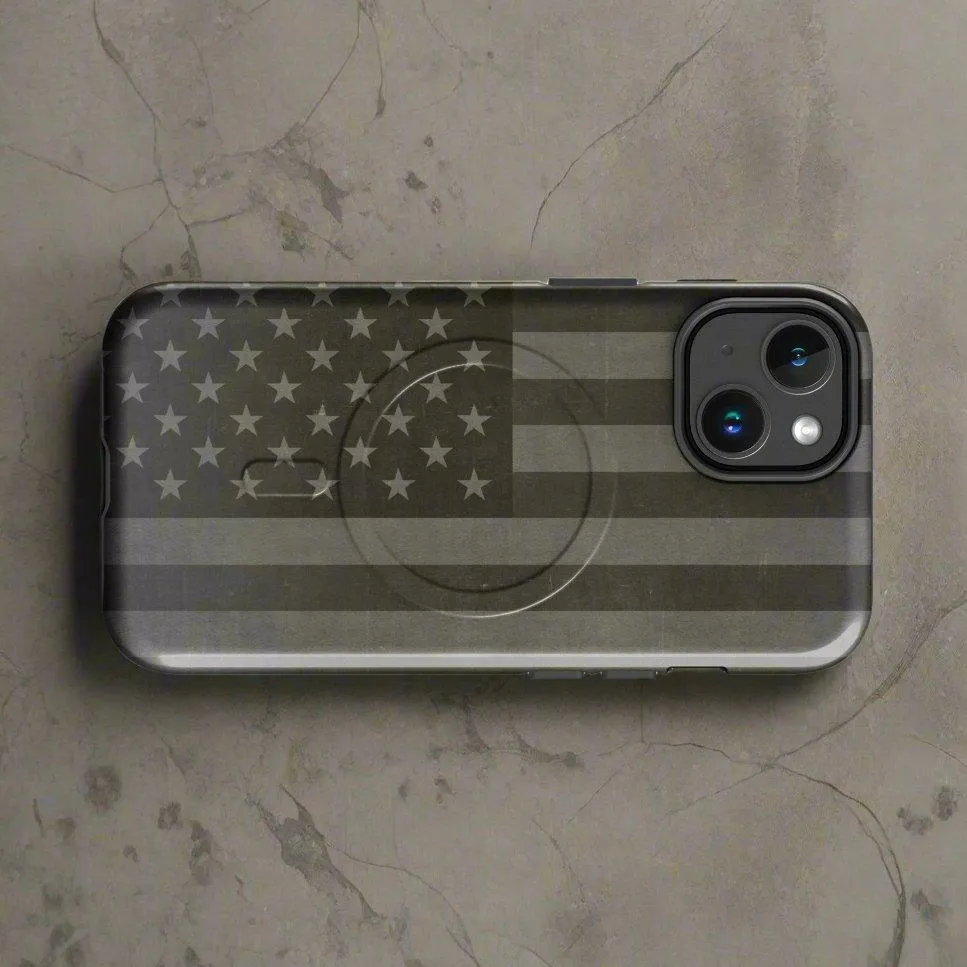 American Flag Drab MagSafe® tough case for iPhone®