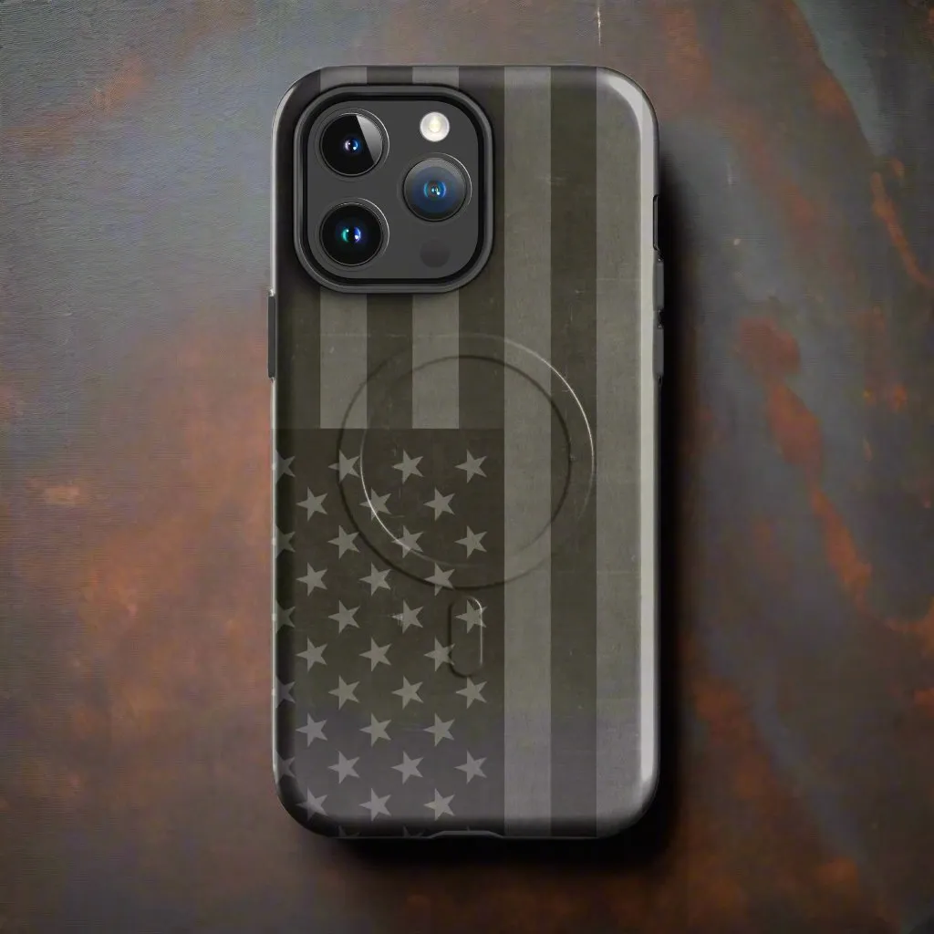 American Flag Drab MagSafe® tough case for iPhone®