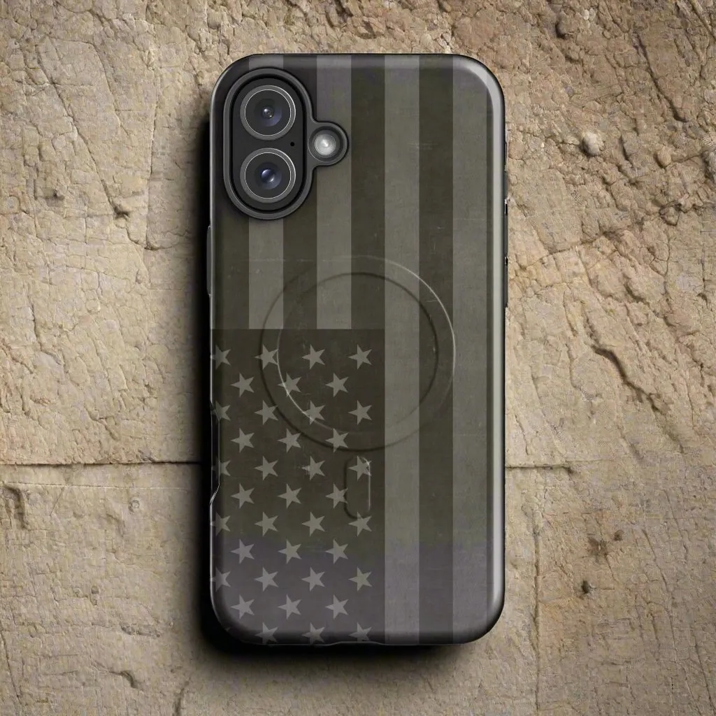 American Flag Drab MagSafe® tough case for iPhone®