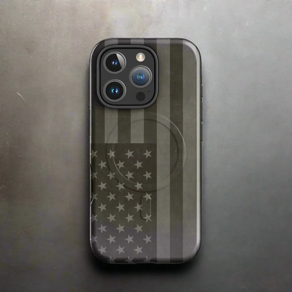 American Flag Drab MagSafe® tough case for iPhone®
