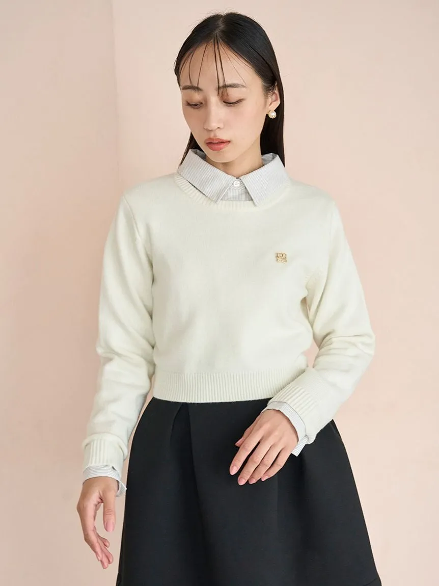 Casual Cropped Knit Sweater
