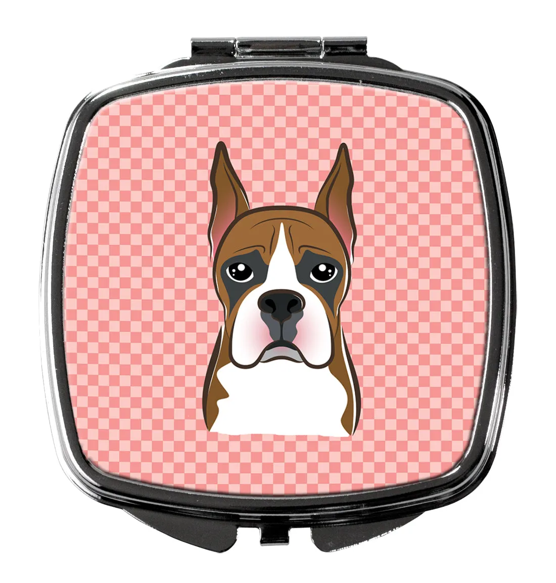 Checkerboard Pink Boxer Compact Mirror BB1223SCM
