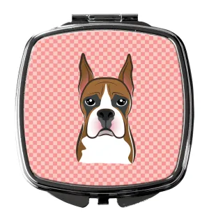 Checkerboard Pink Boxer Compact Mirror BB1223SCM
