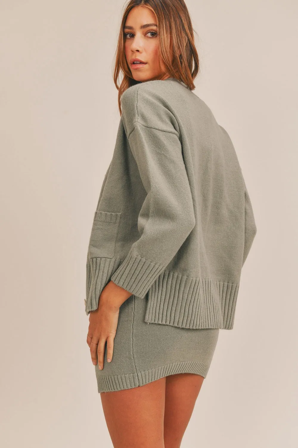 Chic Trio Sweater Set - Dusty Olive