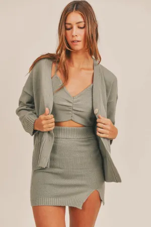 Chic Trio Sweater Set - Dusty Olive