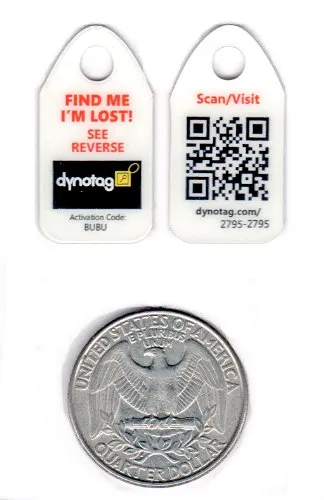 Dynotag Web/Gps Enabled Qr Code Smart Micro Zipper Tags - 3 Identical Snaphooks