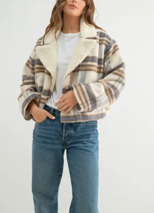 Faux-Sherling Plaid Jacket
