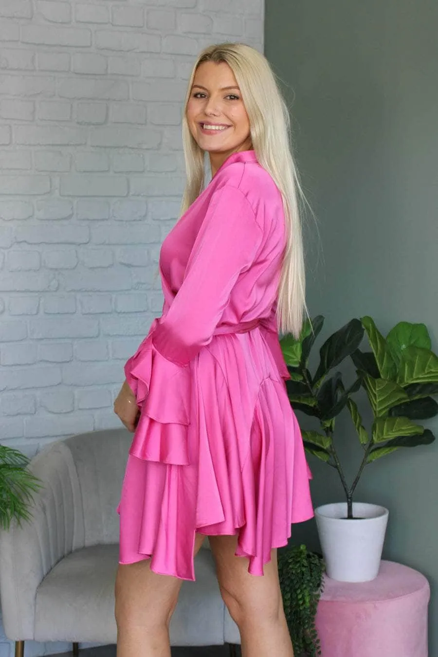 Freya Wrap Dress Rose