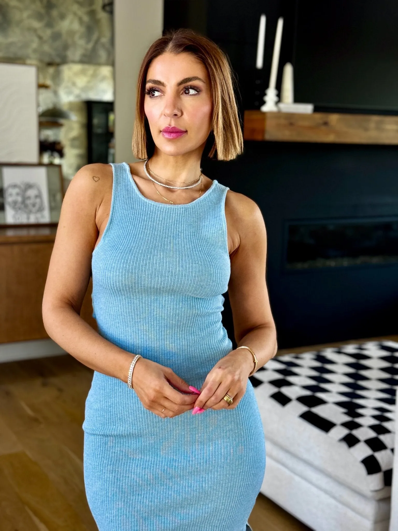 Grayson Dress (Dusty Blue)