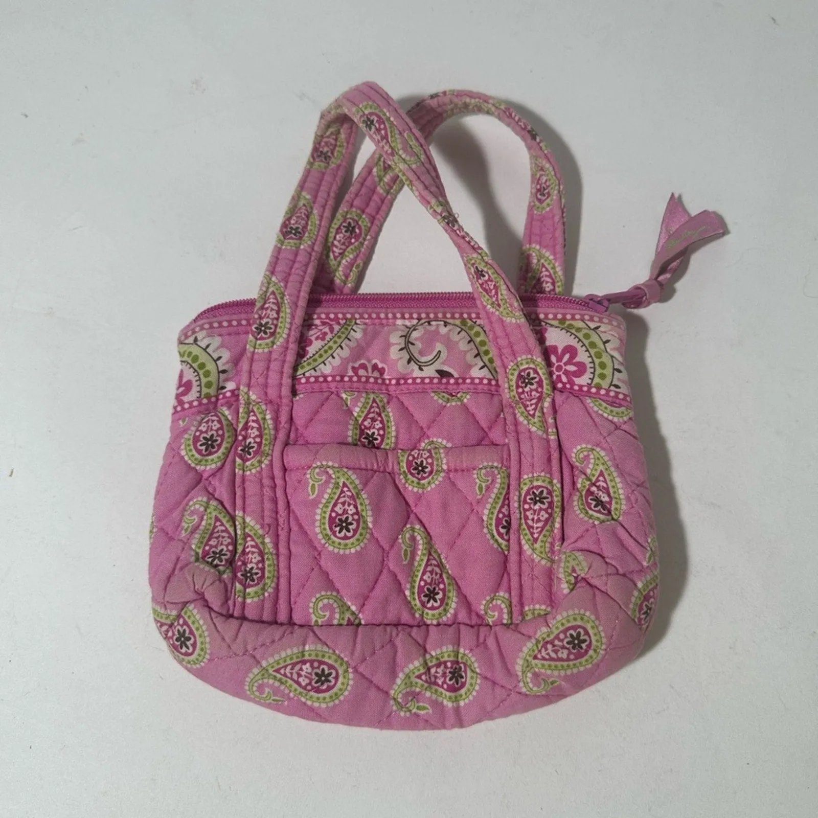 Green and Pink Quilted Mini Bag