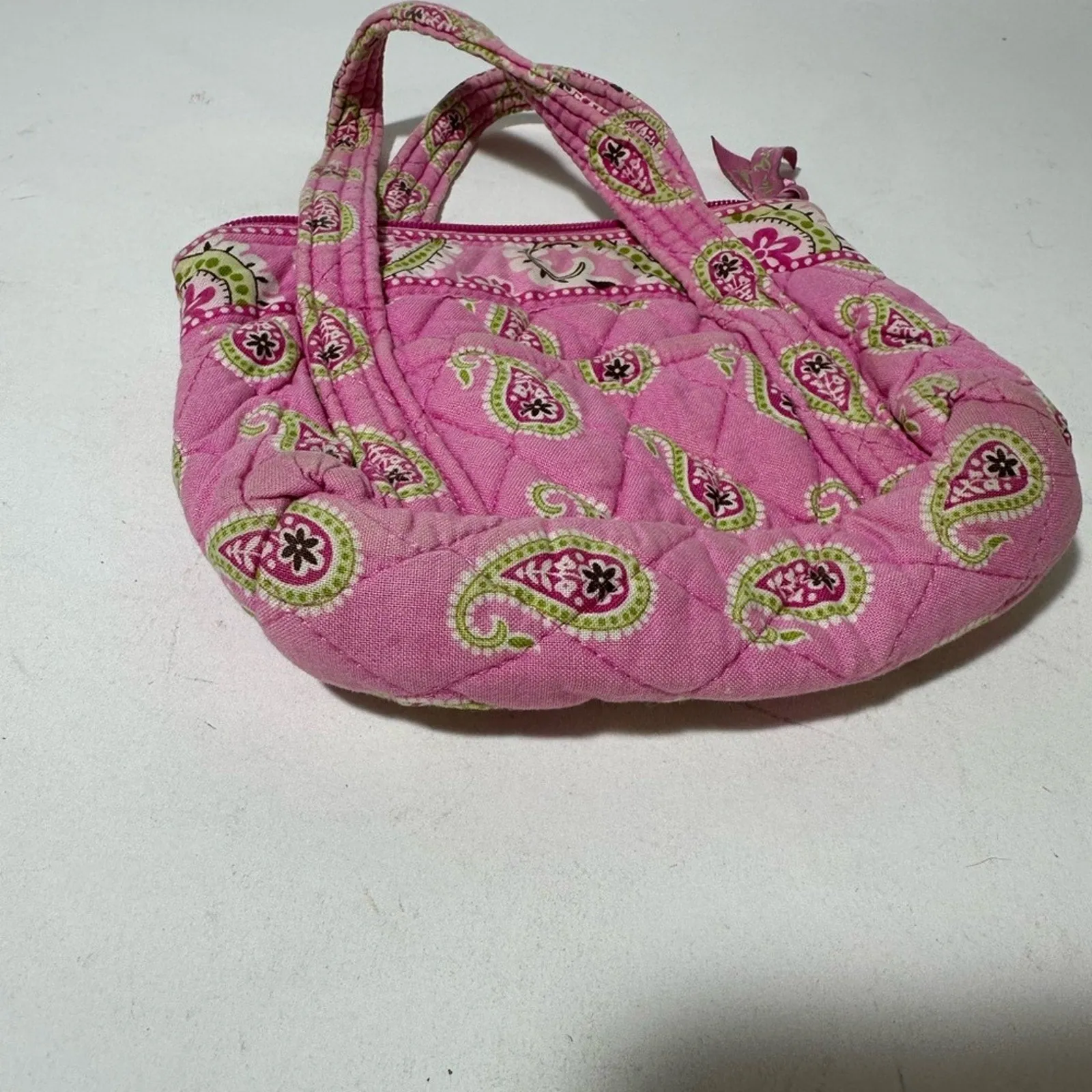Green and Pink Quilted Mini Bag
