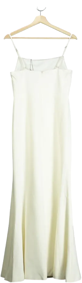 Karen Millen White Compact Stretch Viscose Tailored Square Neck Maxi Dress UK 8