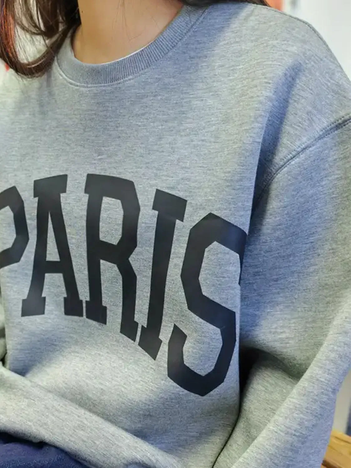 Kaylee PARIS Round Neck Long Sleeve Air Scuba Sweatshirt