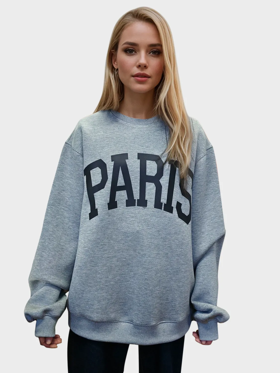 Kaylee PARIS Round Neck Long Sleeve Air Scuba Sweatshirt