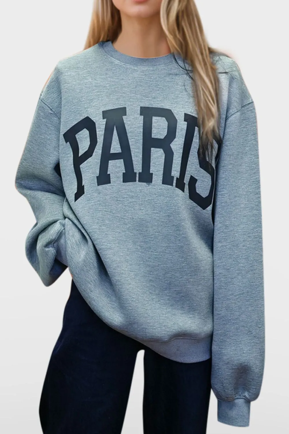 Kaylee PARIS Round Neck Long Sleeve Air Scuba Sweatshirt