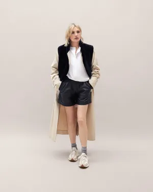 Navy Shearling Vest