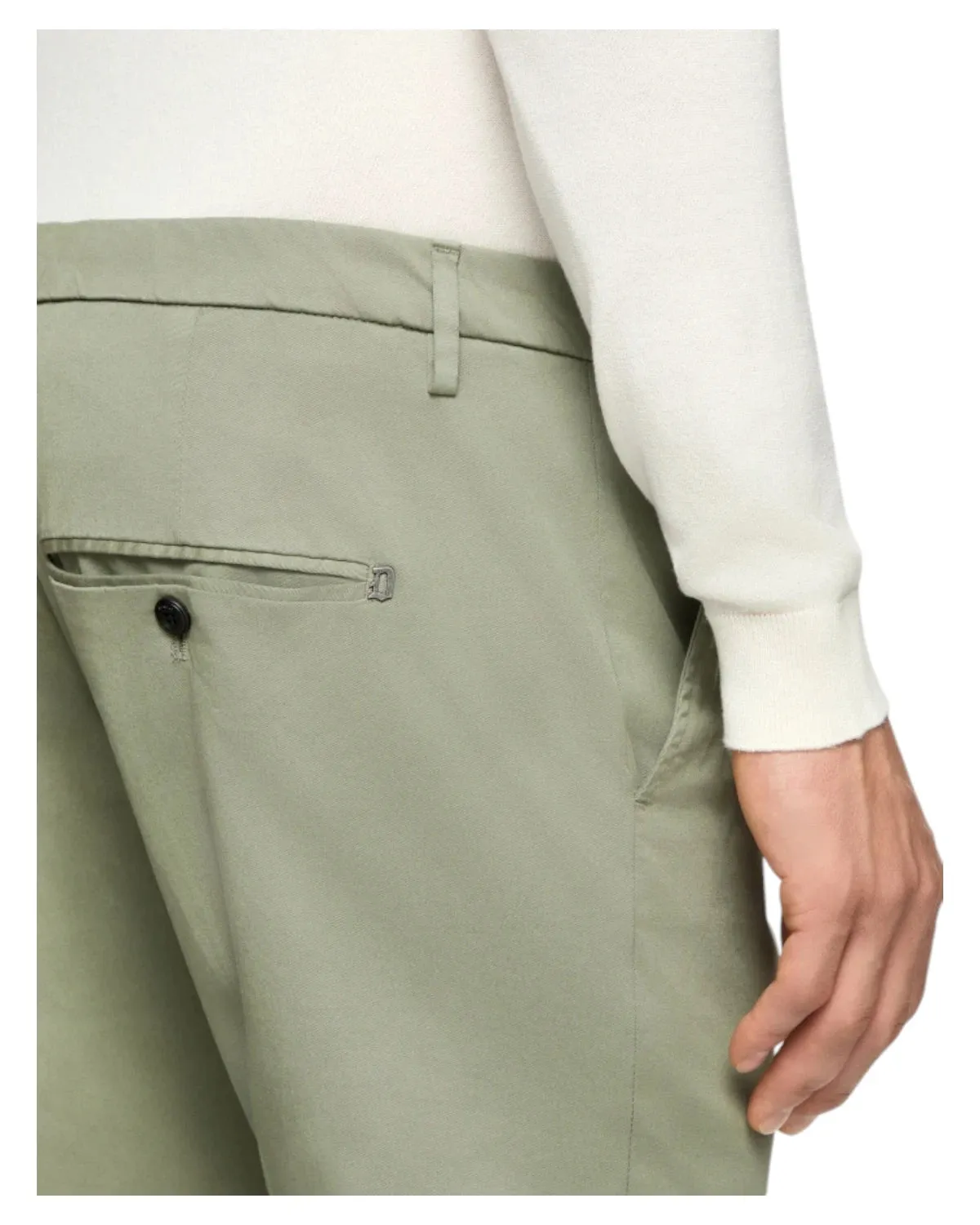 Pantaloni Alfredo Slim in Gabardina Compact Stretch