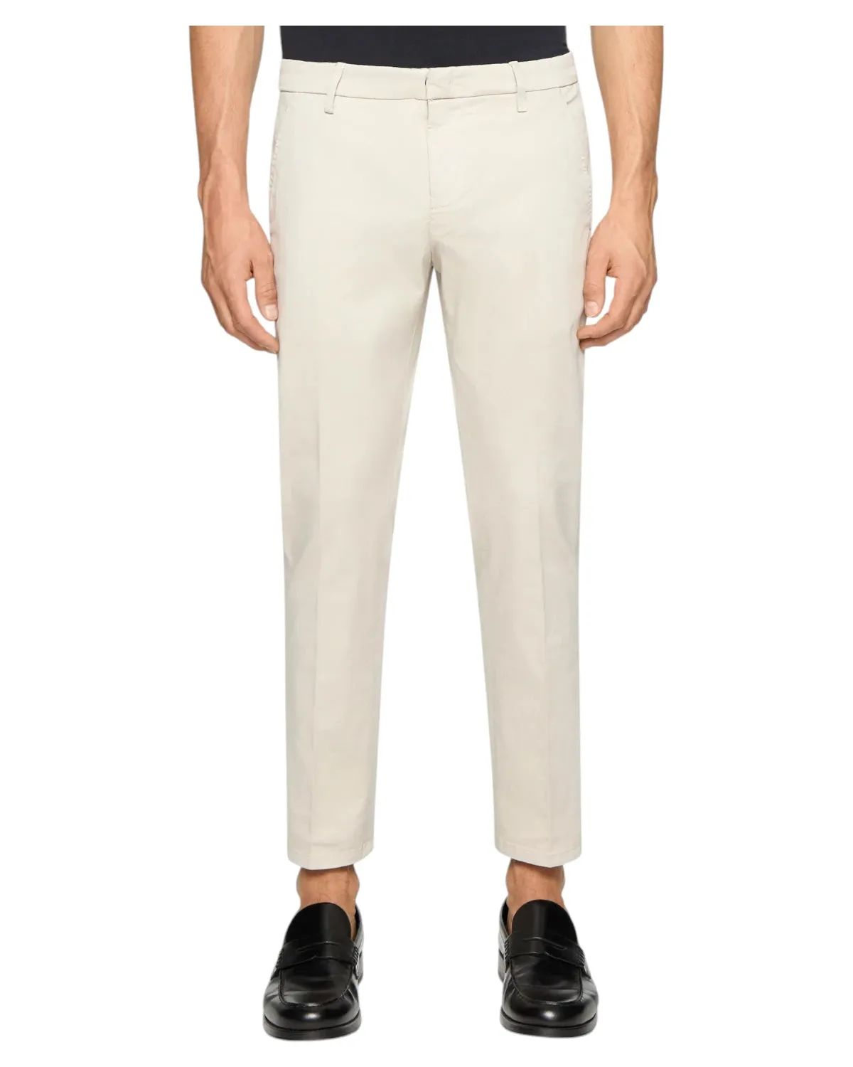 Pantaloni Alfredo Slim in Gabardina Compact Stretch