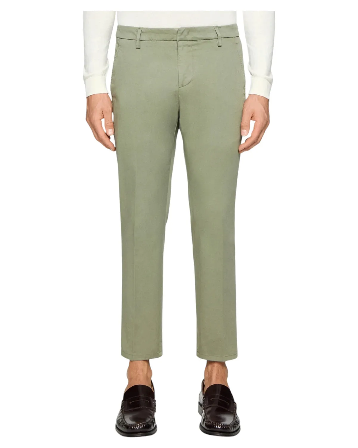 Pantaloni Alfredo Slim in Gabardina Compact Stretch