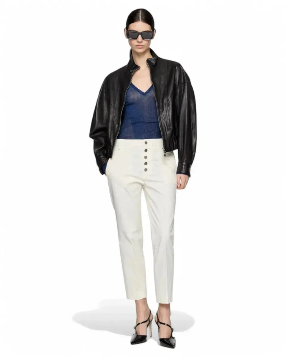 Pantaloni Nima Loose in Gabardina