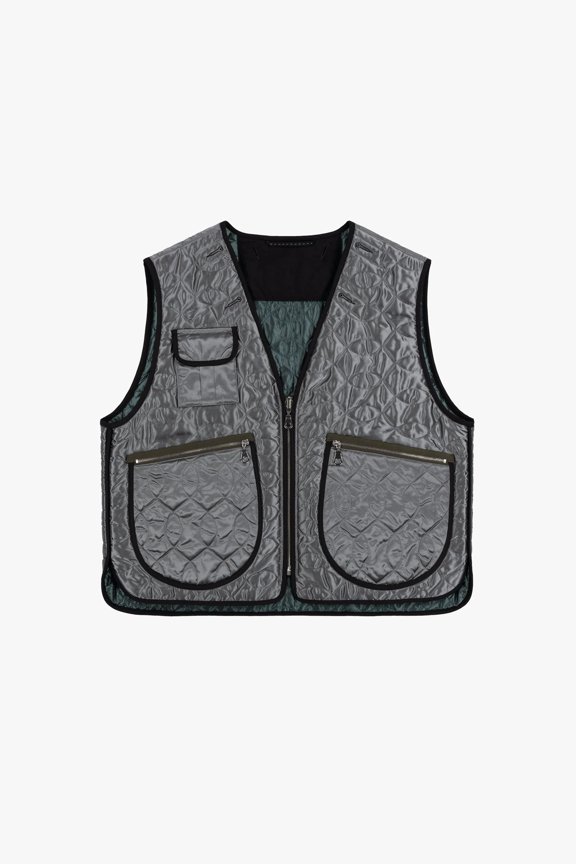 Utility Quilt Vest - Anthracite / Mineral Green