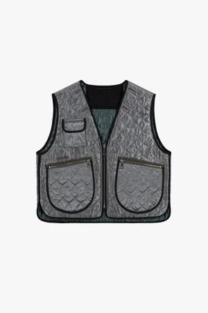 Utility Quilt Vest - Anthracite / Mineral Green