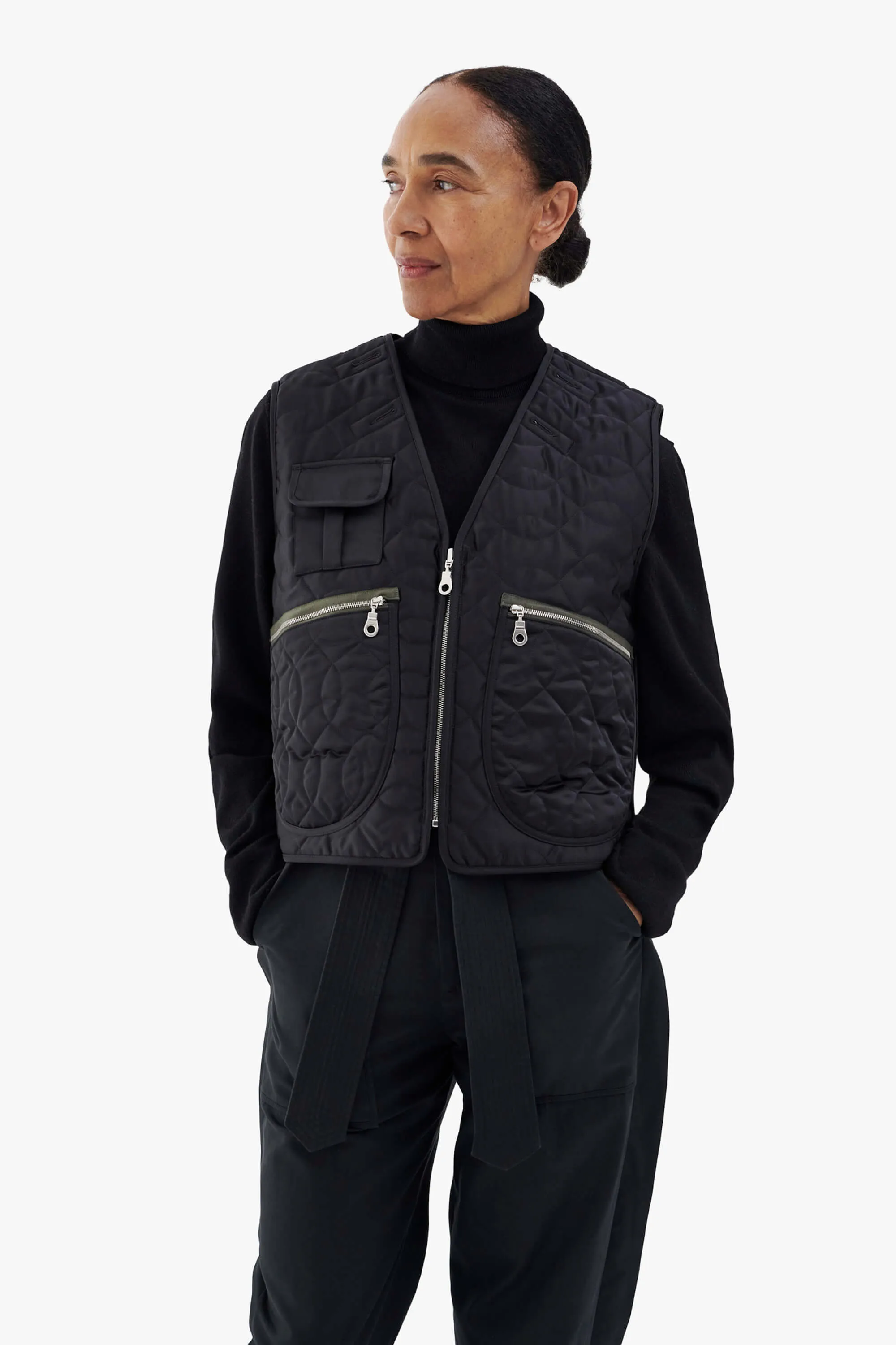 Utility Quilt Vest - Black / Anthracite
