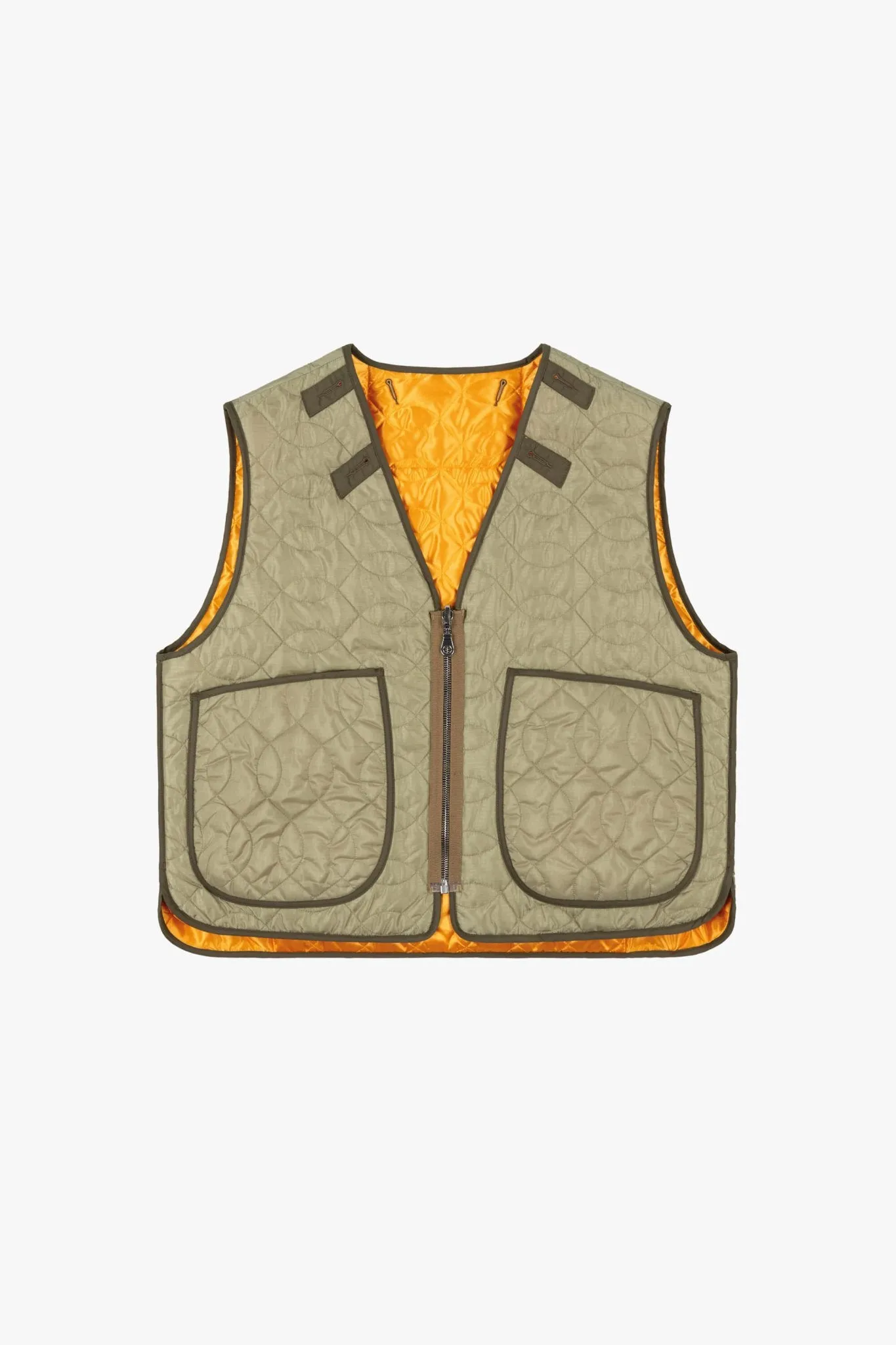 Utility Quilt Vest - Clementine / Pale Sage