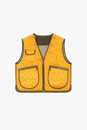 Utility Quilt Vest - Clementine / Pale Sage