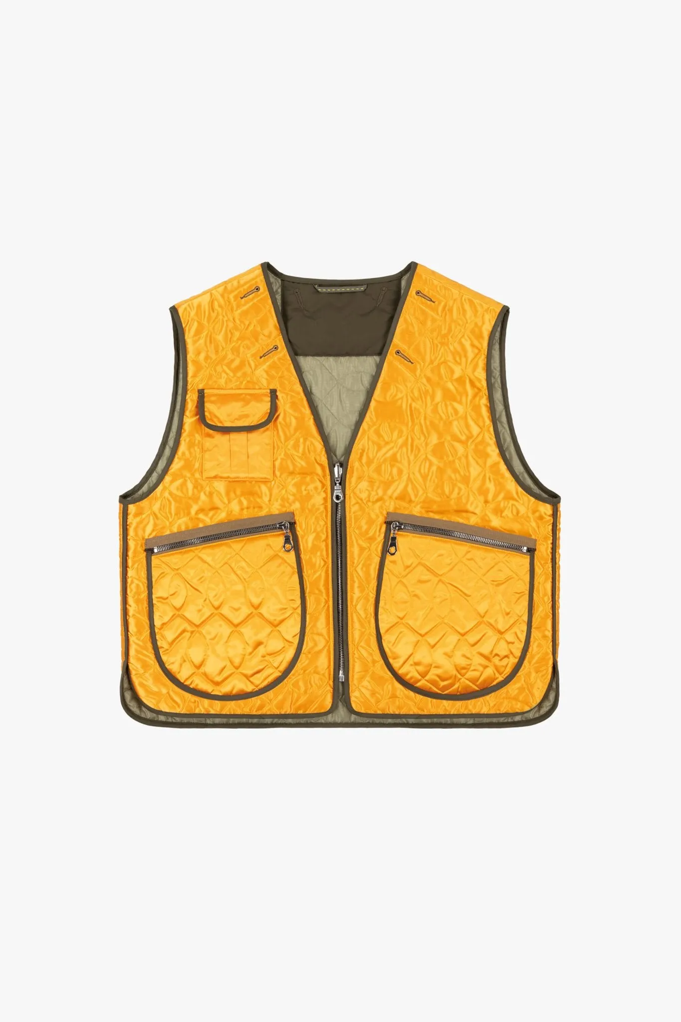 Utility Quilt Vest - Clementine / Pale Sage