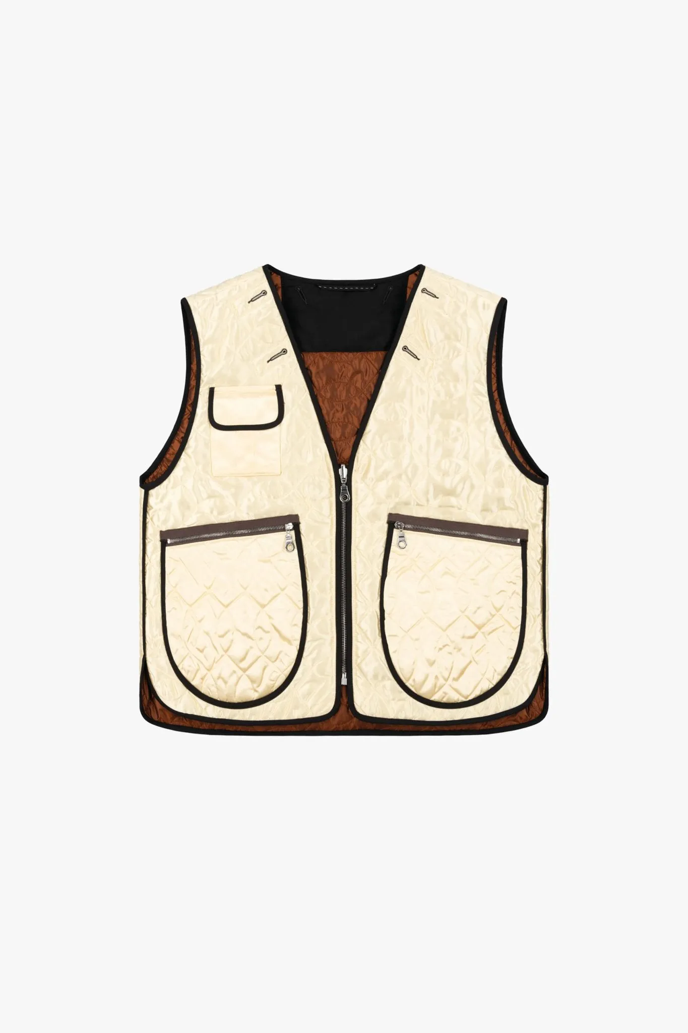 Utility Quilt Vest - Ivory / Amber