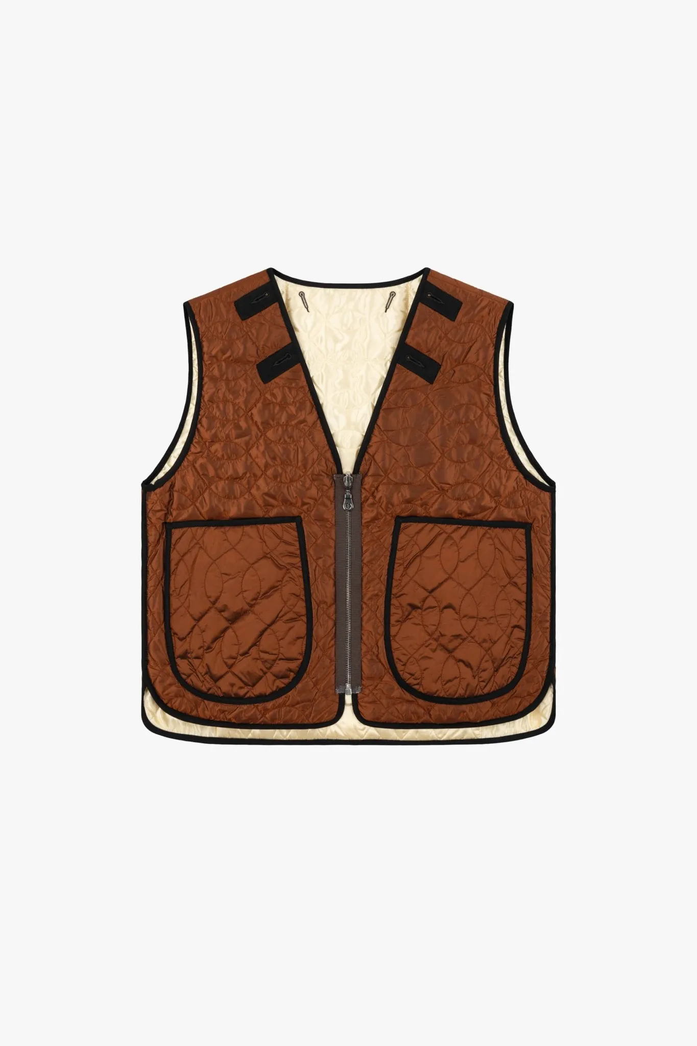 Utility Quilt Vest - Ivory / Amber